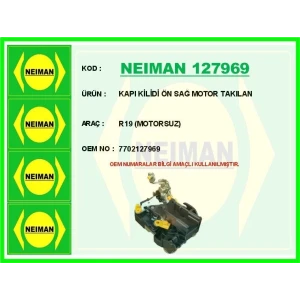 KAPI KİLİDİ ÖN SAĞ MOTOR TAKILAN R19 (MOTORSUZ)