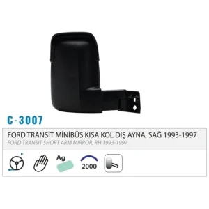 DIŞ DİKİZ AYNASI MEKANİK KISA KOL SAĞ TRANSİT T15 93-97 M003.3007