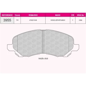 FREN BALATASI ÖN MITSUBISHI LANCER – CARISMA 05- 23584