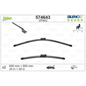 SİLENCİO X-TRM FLAT BLADE (MUZ TİPİ) SİLECEK VM443 (X2) (600+500 MM) AUDI A5 / S5