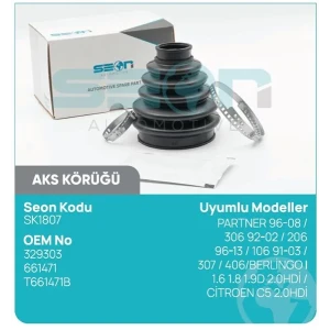AKS KÖRÜĞÜ DIŞ PARTNER 96-08 306 92-02 206 96-13 1 06 91-03 307 406 BERLİNGO I 1.6 1.8 1.9D 2.0HDİ CİTROEN C5 2.0HDİ FIAT SCUDO FORD C-MAX II FORD FOCUS III 1.5 1.6TDCI