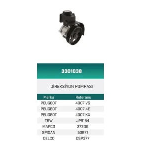DİREKSİYON POMPASI HİDROLİK 206 1.4/ 1.6 16V 98-- HATTAT/HEMA