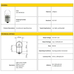 AMPÜL 12V 68 5W BA15D ÇİFT DUY TEK FLAMAN