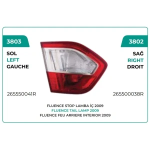 STOP LAMBASI İÇ SOL FLUENCE