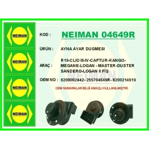 AYNA AYAR DUGMESI R19-CLIO III-IV-CAPTUR-KANGO-MEGANE-LOGAN - MASTER-DUSTER-SANDERO-LOGAN 8 FİŞ