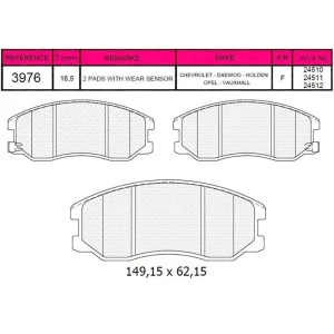 FREN BALATASI ÖN CHEVROLET CAPTIVA - OPEL ANTARA 06- 24510