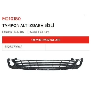 TAMPON ALT IZGARA SİSLİ DACIA LODGY