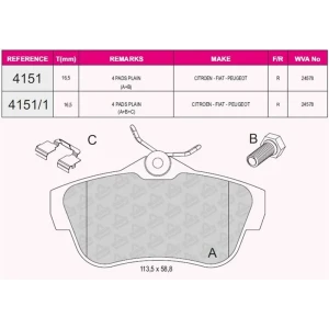 FREN BALATASI ARKA CITROËNJUMPY 07-20 / FIAT SCUDO 07-20 / , PEUGEOT EXPERT 07-20 2007- 24578