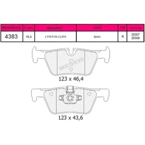 FREN BALATASI ARKA BMW SERİES 1 F20,F21-SERİES 2 F22,F23,F87- SERİES 3 F30 ,F31,F34,F80-SERİES 4 F32,F33,F36,F82,F83 202011-2019 ARKA DİSK BALATASI 2011- 25307 - 25308