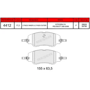 FREN BALATASI ÖN CITROEN C4 III 2020 SONRASI / PEUGEOT 208 II 2019 SONRASI - 2008 II 2019- 26620-26790