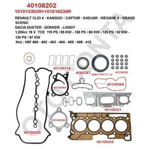 FULL TK CONTA RENAULT CLİO 4 1.200CC 16 V TCE S.K. C'Lİ SUBAP LASTİKLİ TEFLON KEÇELİ H5F 400-402-405-408