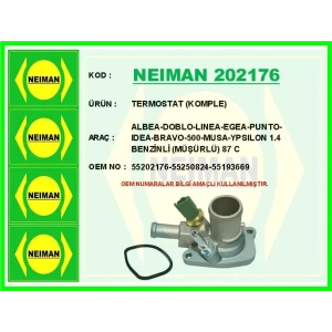TERMOSTAT (KOMPLE) ALBEA-DOBLO-LINEA-EGEA-PUNTO-IDEA-BRAVO-500-MUSA-YPSILON 1.4 BENZİNLİ (MÜŞÜRLÜ) 87 C
