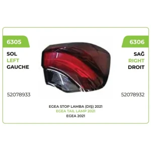 STOP LAMBASI DIŞ SOL DUYSUZ LEDLİ FİAT EGEA CROS