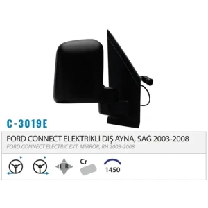 DIŞ DİKİZ AYNASI ELEKTRİKLİ ISITMALI ÇİFT CAM SAĞ CONNECT 02-08 M003.3021