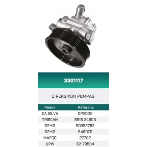 DİREKSİYON POMPASI HİDROLİK CORSA B DIZEL-VECTRA A1.7D - CORSA 1.7D85-93 HATTAT/HEMA