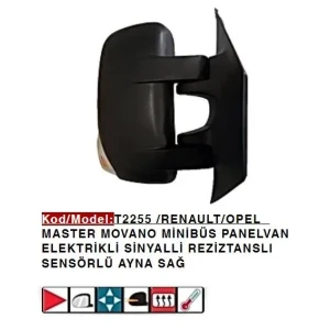 DIŞ DİKİZ AYNASI SAĞ ELEKTRİKLİSINYALLI MASTER MOVANO
