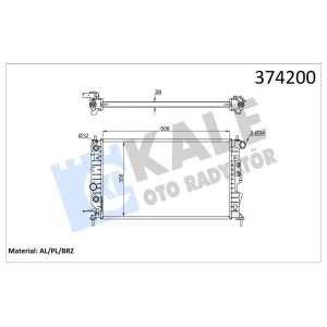 SU RADYATÖRÜ VECTRA B 2.5I V6 2.6I V6 I 500 2.5 AT 608×358X22