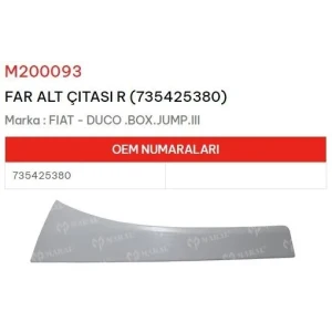 FAR ALT ÇITASI SAĞ 735425380 DUCATO BOXER JUMP III