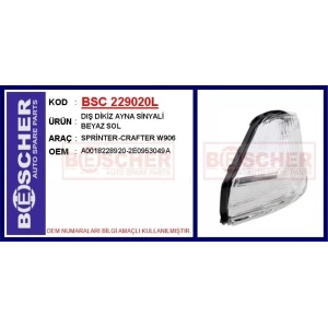 DIŞ DİKİZ AYNA SİNYALİ BEYAZ SOL SPRİNTER-CRAFTER W906