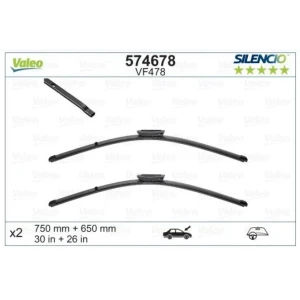 SİLENCİO X-TRM FLAT BLADE (MUZ TİPİ) SİLECEK VM478 (X2) (750+650 MM) RENAULT SCENİC 3 04/09-