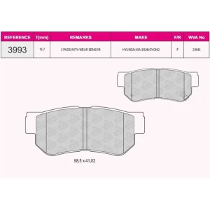 FREN BALATASI ARKA KIA SPORTAGE – HYUNDAI SANTA FE – MATRIX – SONATA – ELENTRA – GETZ 23543