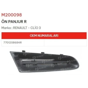 PANJUR IZGARASI ÖN CLIO III TAKIM