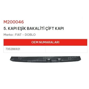ARKA BAGAJ ESIK BAKALITI ÇIFT KAPI DOBLO