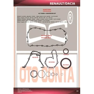 MEGANE LAGUNA SCENİC 2.0 16 V ALT TAKIM CONTA KEÇELİ F4R700-701-732 / F4P720