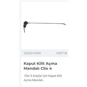 KAPUT KİLİT AÇMA MANDALI RENAULT CLİO IV TRAFFİC III KANGOO III CAPTUR J5,H5