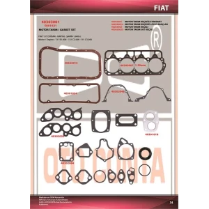 MOTOR TAKIM CONTA M131 DKS 1.6 KEÇESİZ + SİLİNDİR KAPAK CONTASI 1.30MM STD KAPAK