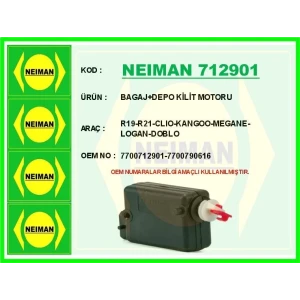 BAGAJ+DEPO KİLİT MOTORU R19-R21-CLIO-KANGOO-MEGANE-LOGAN-DOBLO