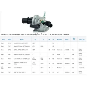 TERMOSTAT 88°C 1.3MJTD MÜŞÜRLÜ DOBLO ALBEA ASTRA CORSA