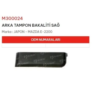 ARKA TAMPON BAKALİTİ SAĞ MAZDA E-2200