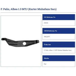 KARTER MUHAFAZASI FİAT PALİO ALBEA 1.3 MULTİJET