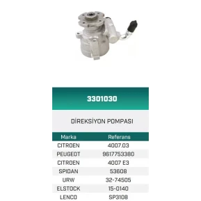 DİREKSİYON POMPASI HİDROLİK JUMPER BUS 2.5 TDBOXER BOX 2.8 HDI HATTAT-HEMA