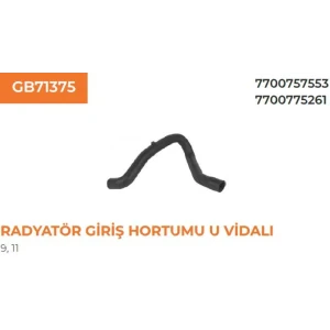 RADYATÖR HORTUMU ÜST R9 R11 FLASH VİDALI