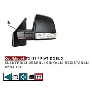 DIŞ DİKİZ AYNASI SOL ELEKTRİKLİ DOBLO III
