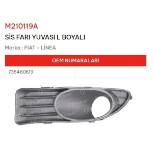 SİS FAR ÇERÇEVESİ KAPAĞI SOL LINEA SİSLİ GRİ
