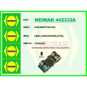 CAM ANAHTARI SOL LINEA (ÇERÇEVESİZ) ( 8 FİŞ )