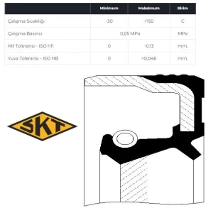EKSANTRİK MİLİ KEÇESİ FIAT SLX-ALBEA-MAREA-PALIO-TEMPRA-TIPO-FIORINO-1.6-1.7D-1.9D ÖLÇÜ:30X52X7X