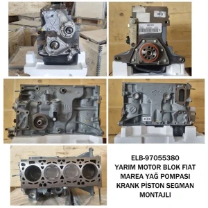 YARIM MOTOR BLOK FIAT MAREA YAĞ POMPASI KRANK PİSTON SEGMAN MONTAJLI ALT KARTERDEN ÜSTE KADAR DOLU KRANK KEÇELER YAĞ POMPASI PİSTON KOLLARI