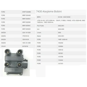 ATEŞLEME BOBİNİ FOCUS 1.6İ 16V ZETEC S MOTOR