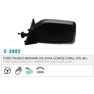 DIŞ DİKİZ AYNASI MEKANİK GÜMÜŞ SOL TAUNUS M003.300 2