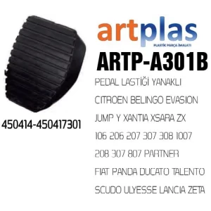 PEDAL LASTİĞİ YANAKLI CITROEN BELINGO EVASION JUMP Y XANTIA XSARA ZX 106 206 207 307 308 1007 208 307 807 PARTNER FIAT PANDA DUCATO TALENTO SCUDO ULYESSE LANCIA ZETA