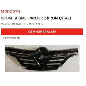 KROM TAKIMLI PANJUR 2 KROM ÇITALI MEGANE IV