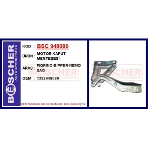 MOTOR KAPUT MENTEŞESİ FIORINO-BIPPER-NEMO SAĞ