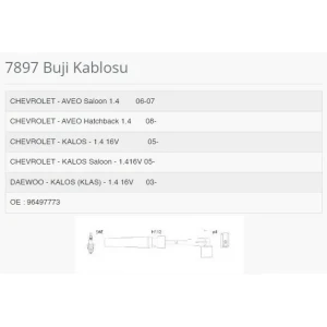 BOBIN + BUJI KABLOSU SETI DAEWOO LACETTI