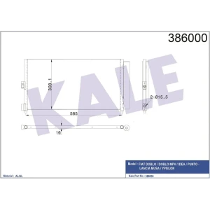 KLİMA RADYATÖRÜ DOBLO PUNTO IDEA 1.2 1.3 1.4 586×288X16