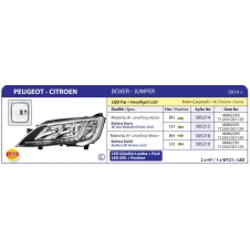 FIAT DUCATO PEUGEOT BOXER CITROEN JUMPER 2014/ LED FAR SOL KROM ÇERÇEVELI BALLAST DAHIL